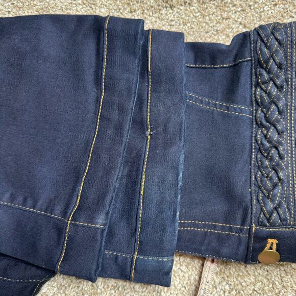 Veronica Beard Dark Wash Braided Waist Flare Jeans size 2 - Picture 8 of 8
